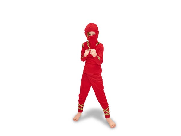 Ninja-asu, punainen, koko 116–128 cm