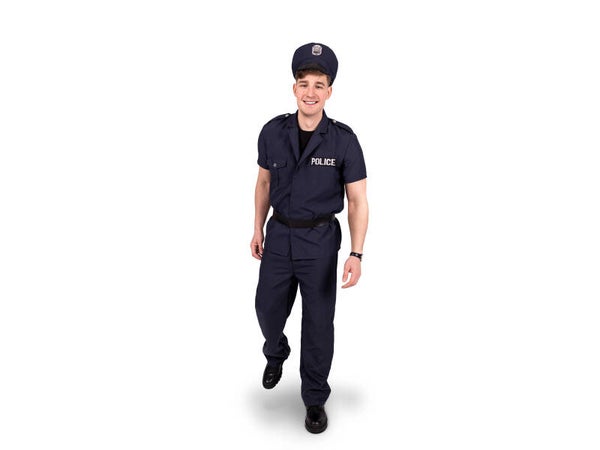 Poliisiasu, tummansininen, koko L