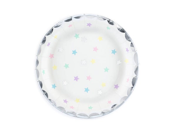 Paperilautaset Unicorn – Tähdet, 18 cm, 6 kpl