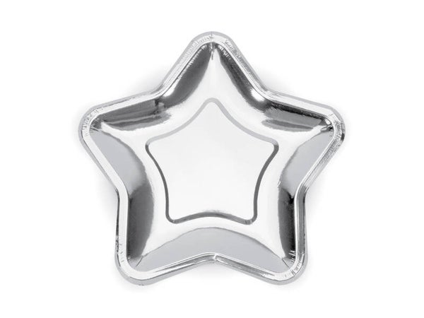 Tähtilautaset hopea 23 cm, 6 kpl