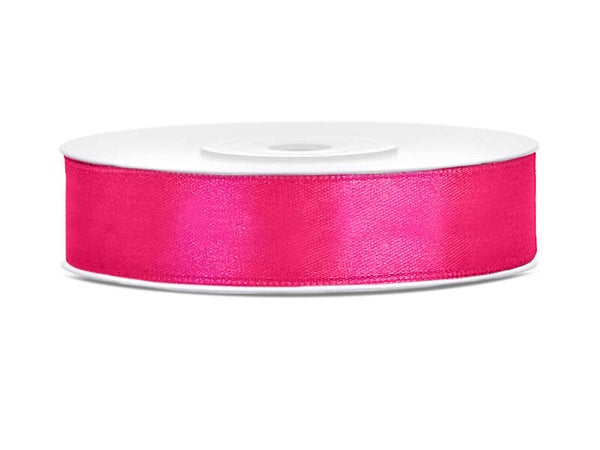 Satiininauha – Tummanpinkki, 12 mm × 25 m