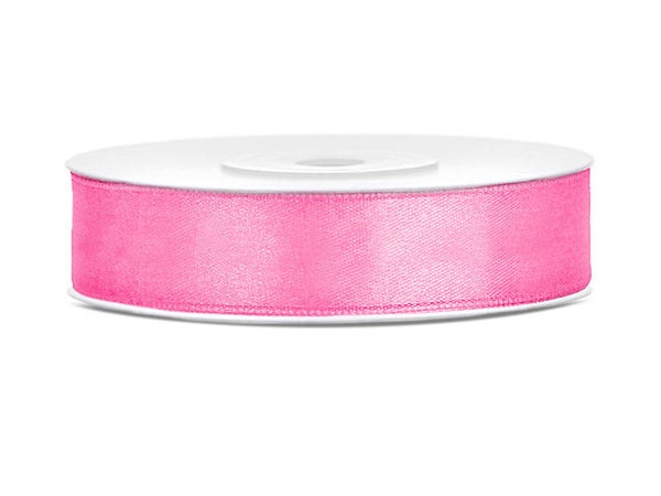 Satiininauha – Pinkki, 12 mm × 25 m