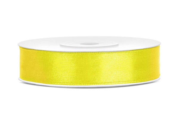 Satiininauha – Keltainen, 12 mm × 25 m