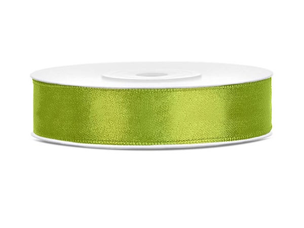 Satiininauha – Green apple, 12 mm × 25 m