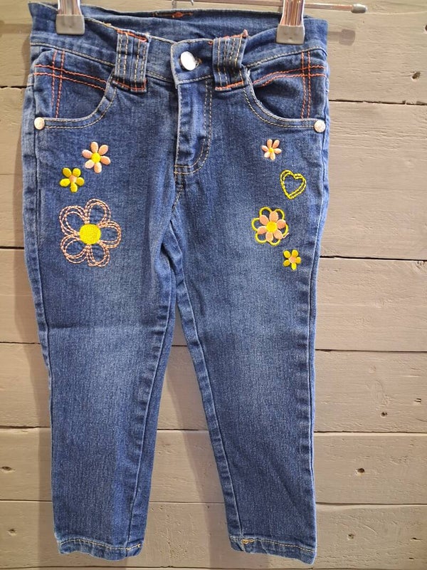 PAF0015 Jean brodée fille 24 mois