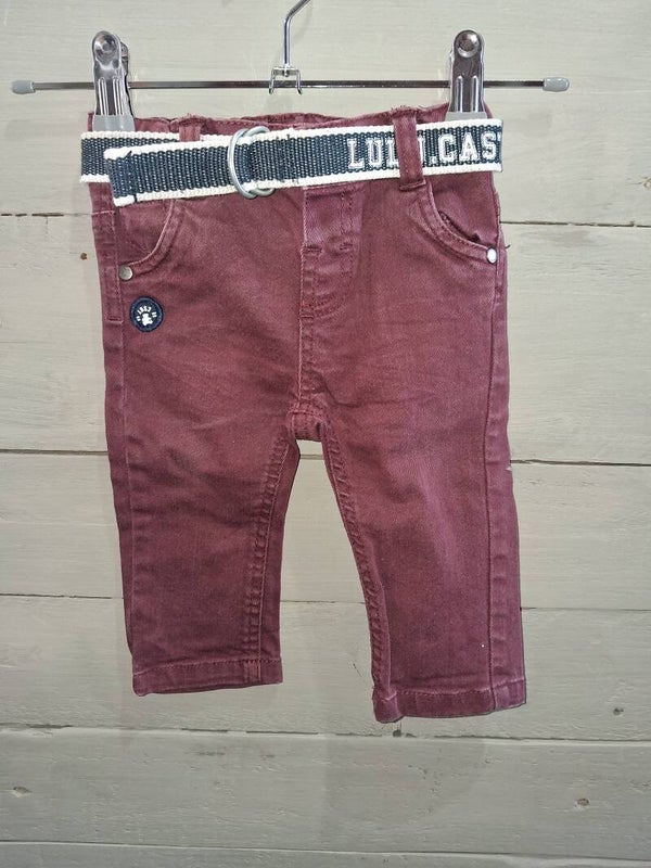 PAE0014 Jean bordeaux garçon Lulu Castagnette by Gemo 6 mois