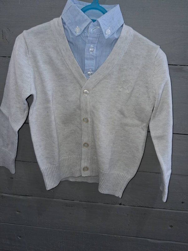 PUE0004 Pull chemise beige garçon Mini Rebel 12-18 mois