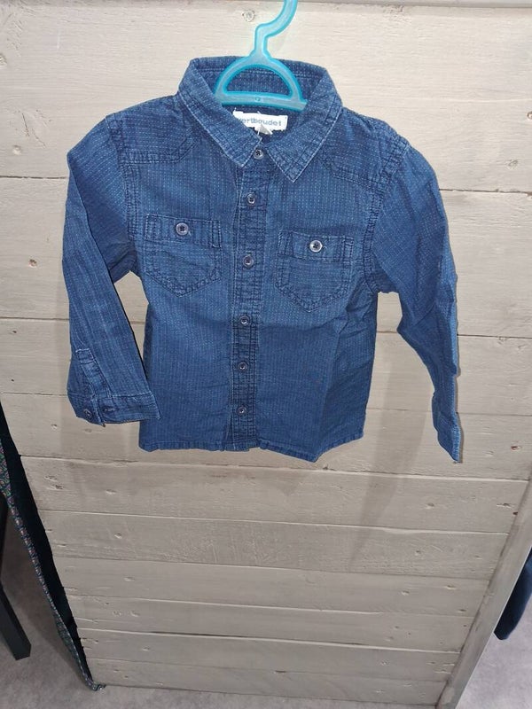 CHE0013 Chemise bleue garçon Vertbaudet 18 mois