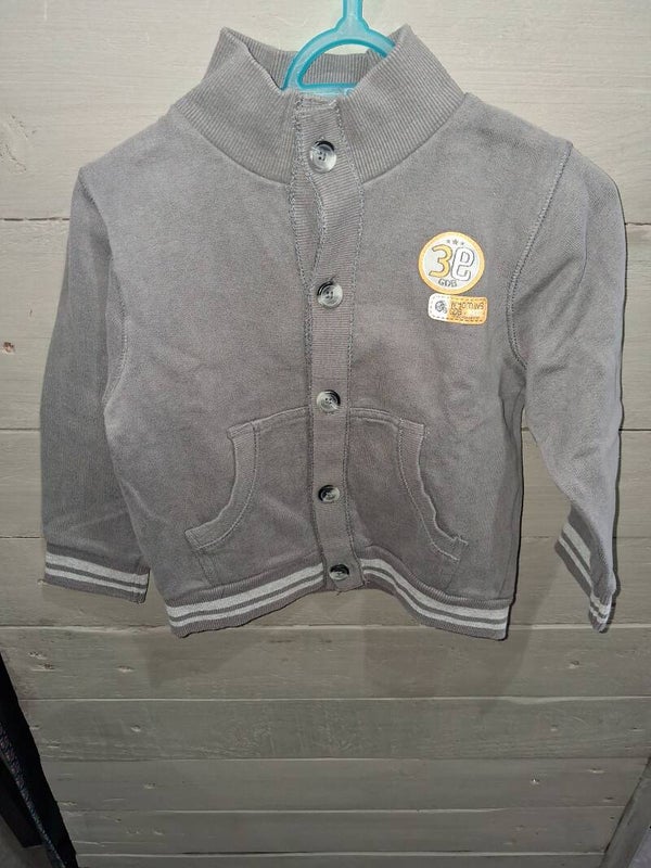 PUE0005 Gilet garçon gris grain de blé 18 mois