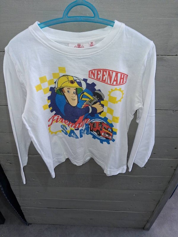 TSE0062 T-shirt manches longues garçon Sam le pompier 4 ans