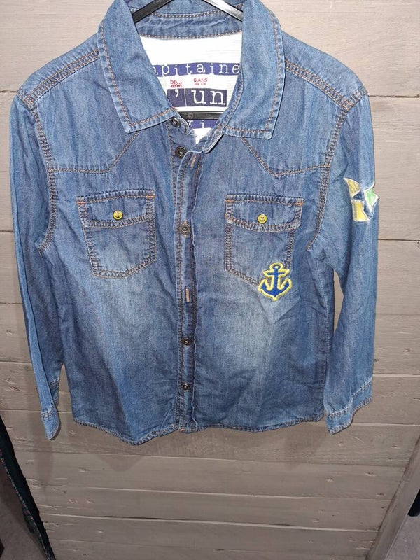 CHE0019 Chemise jean garçon Dp am 6 ans