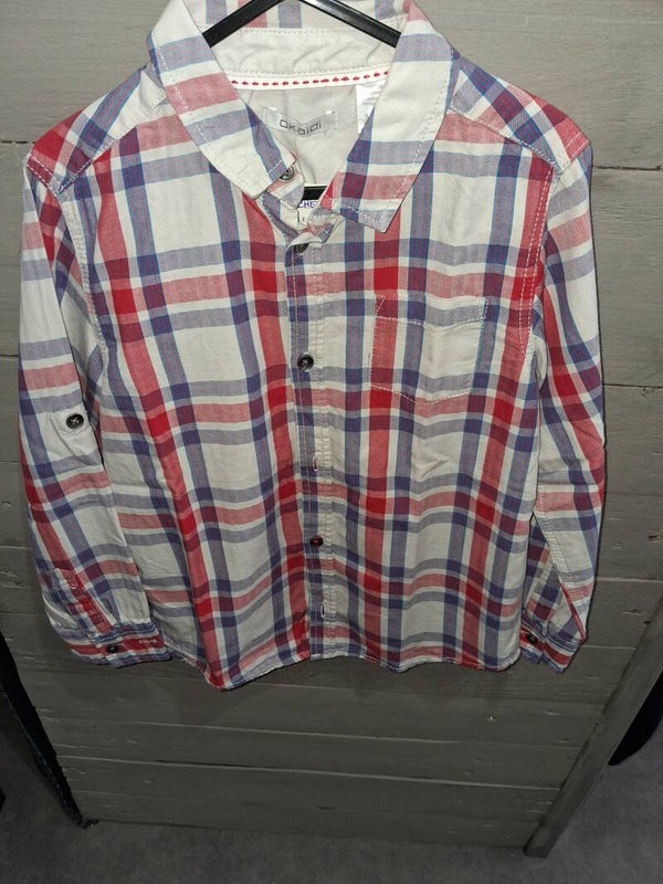 CHE0025 Chemise carreaux garçon 6 ans Okaïdi