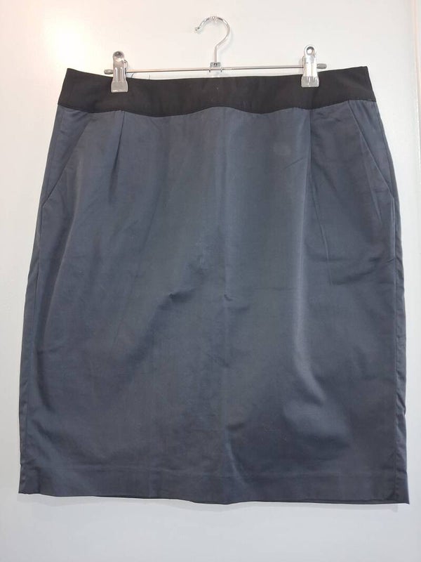 Jupe droite bleue et noire Cyrillus XL