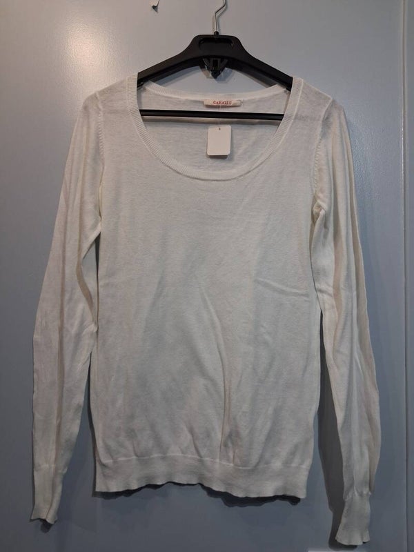 Pull blanc manches longues Camaïeu M