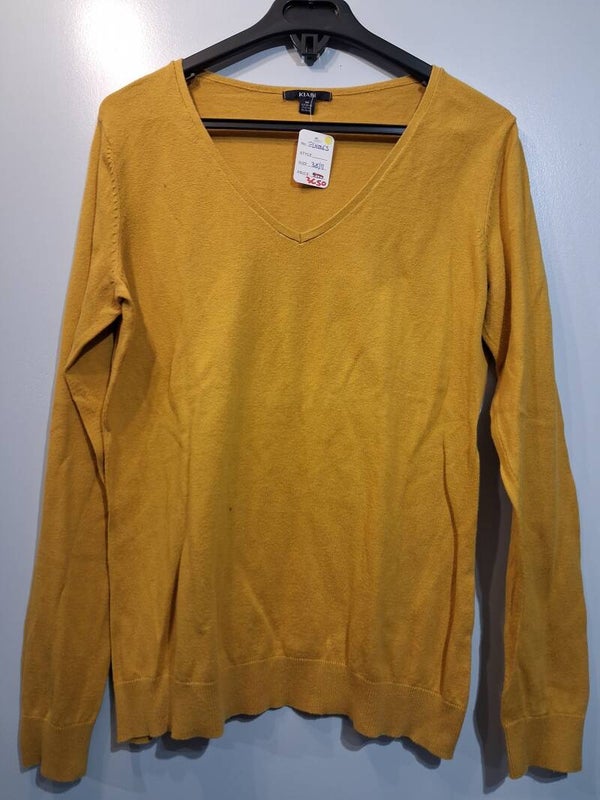 Pull jaune manches longues femme Kiabi M