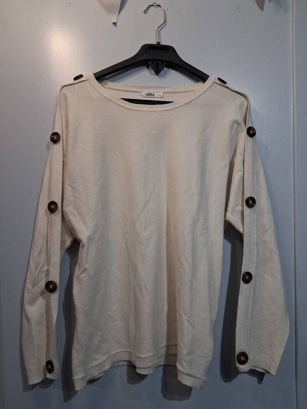 Pull écru manches longues L