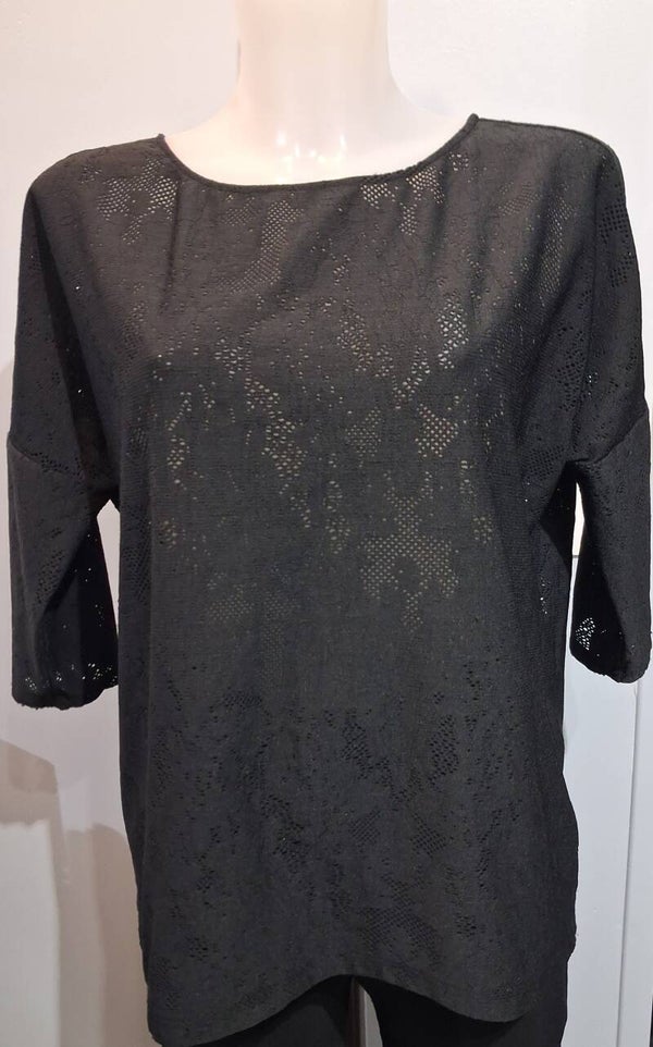 HMH2 T-shirt ajouré noir femme See U Soon M/L