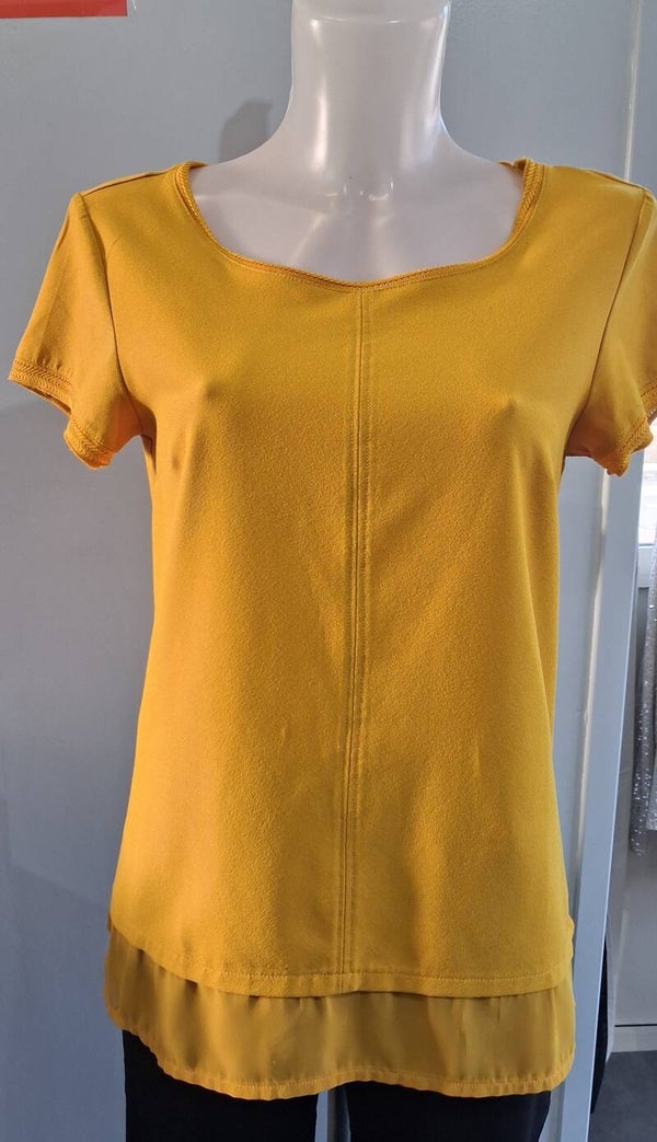 HMH21 T-shirt moutarde femme Camaïeu M/L