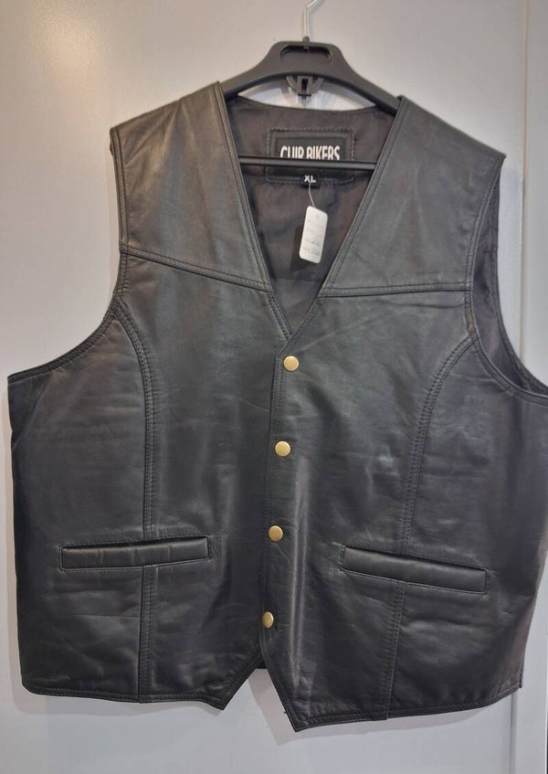 Gilet  cuir biker Création XL