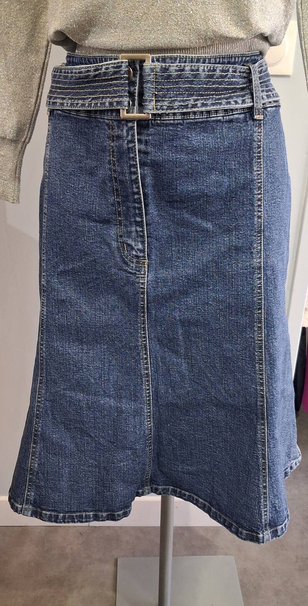 GS22 Jupe mi-longue jean femme M&S 44