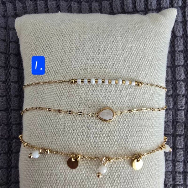 ✨ Bracelet Doré 3 Rangs – Collection Multi-Designs ✨