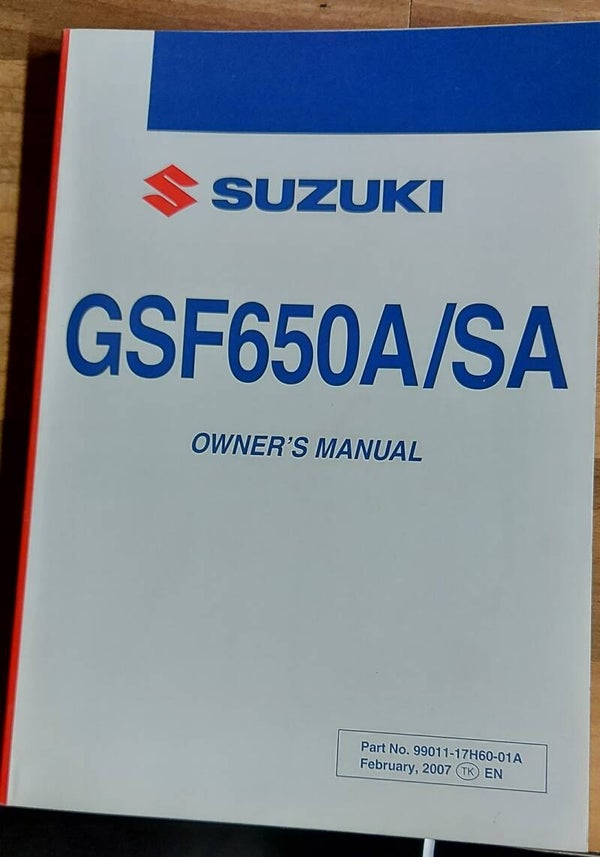 Owner's manual - 9901117H6001A - GSF650A/SA