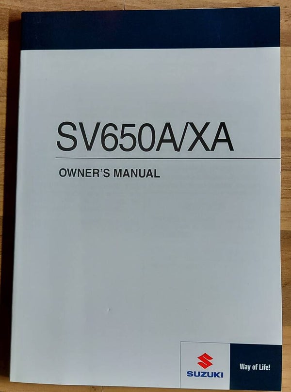 Owner's manual - 9901118K5101A - SV650A/XA