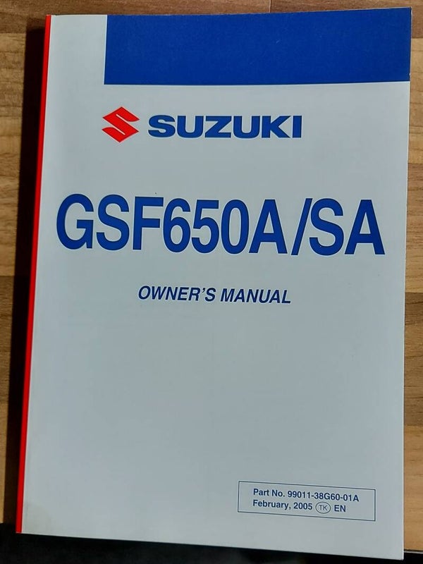Owner's manual - 9901138G6001A - GSF650A/SA