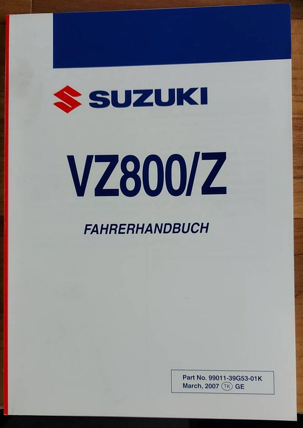 Fahrerhandbuch - 9901139G5301K - VZ800/Z
