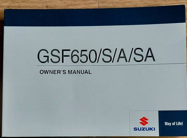 Owner's manual - 9901146H6301A - GSF650/S/A/SA