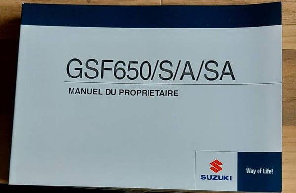 Manuel du Proprietaire - 9901146H6301F - GSF650/S/A/SA