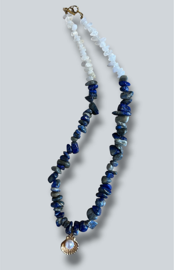 Blue Stone Shell Necklace