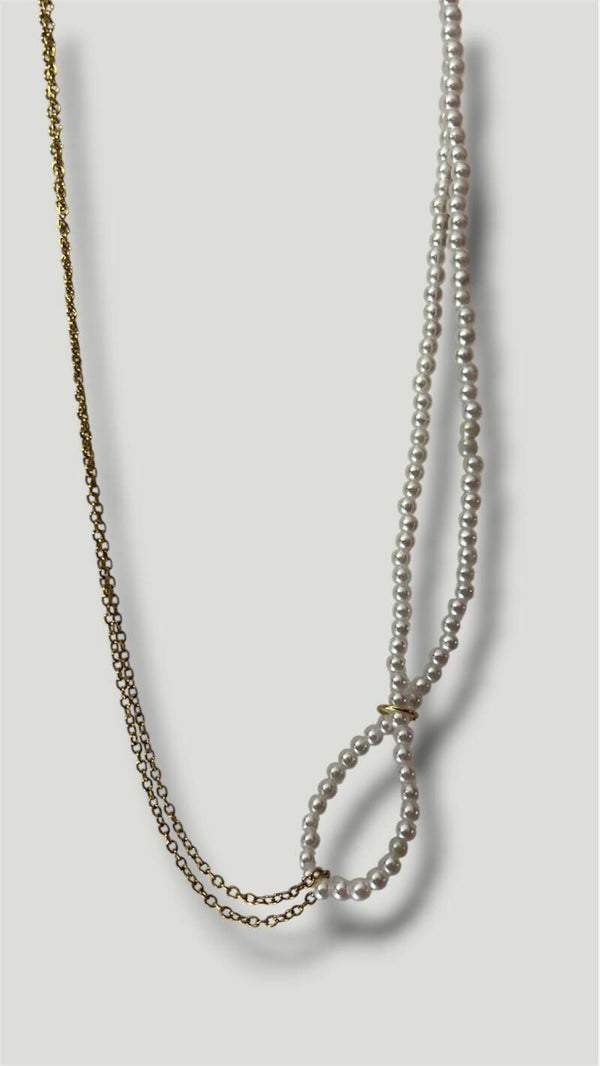 Half beads Half chain Necklace
