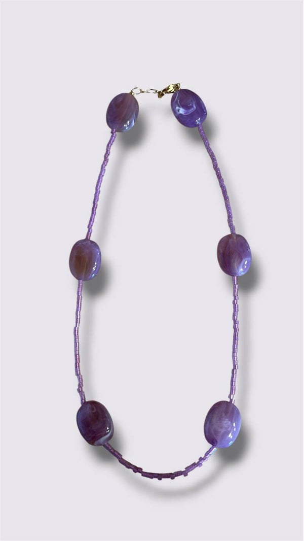 Purple Beaded Necklace