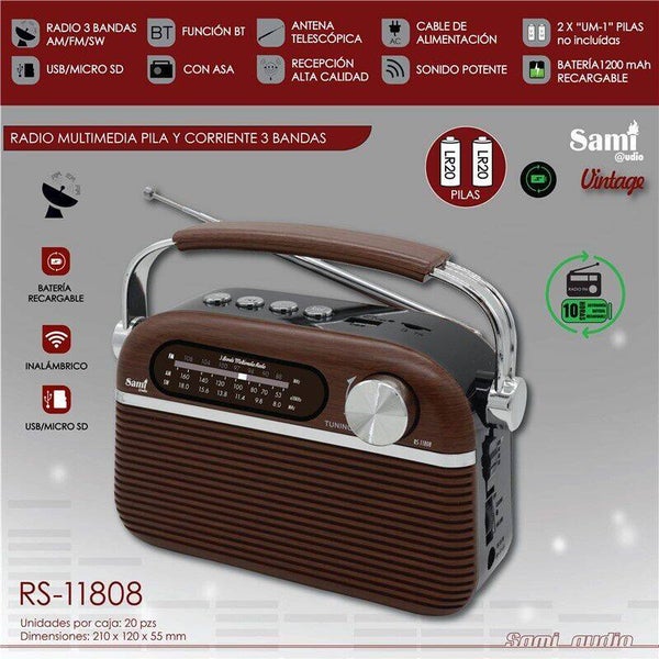 Radios Vintage SAMI - 220V. - Batería interna - Pilas