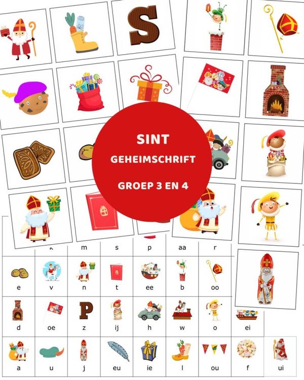 Sint geheimschrift groep 3 en 4