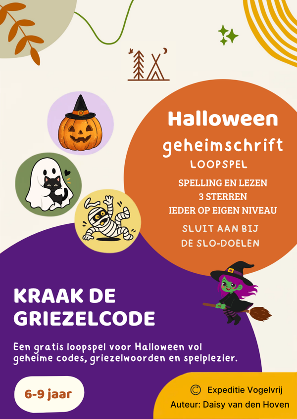 Halloween geheimschrift 6-9 jaar (groep 3 t/m 5)