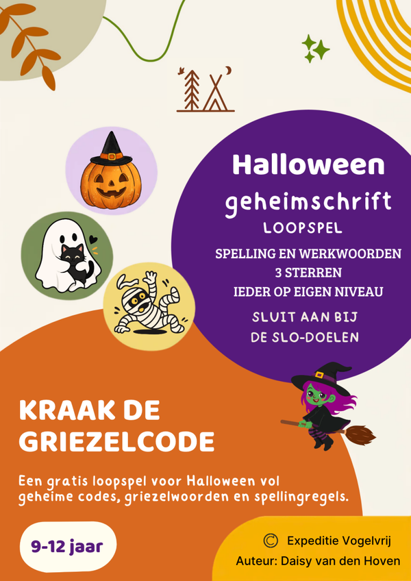 Halloween geheimschrift 9-12 jaar (groep 6 t/m 8)
