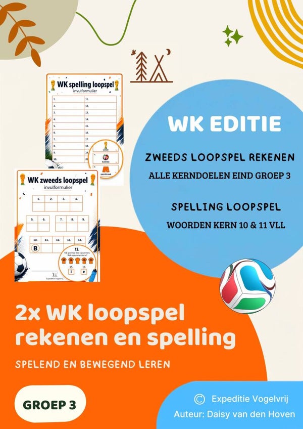 WK 2x loopspel groep 3 rekenen en spelling