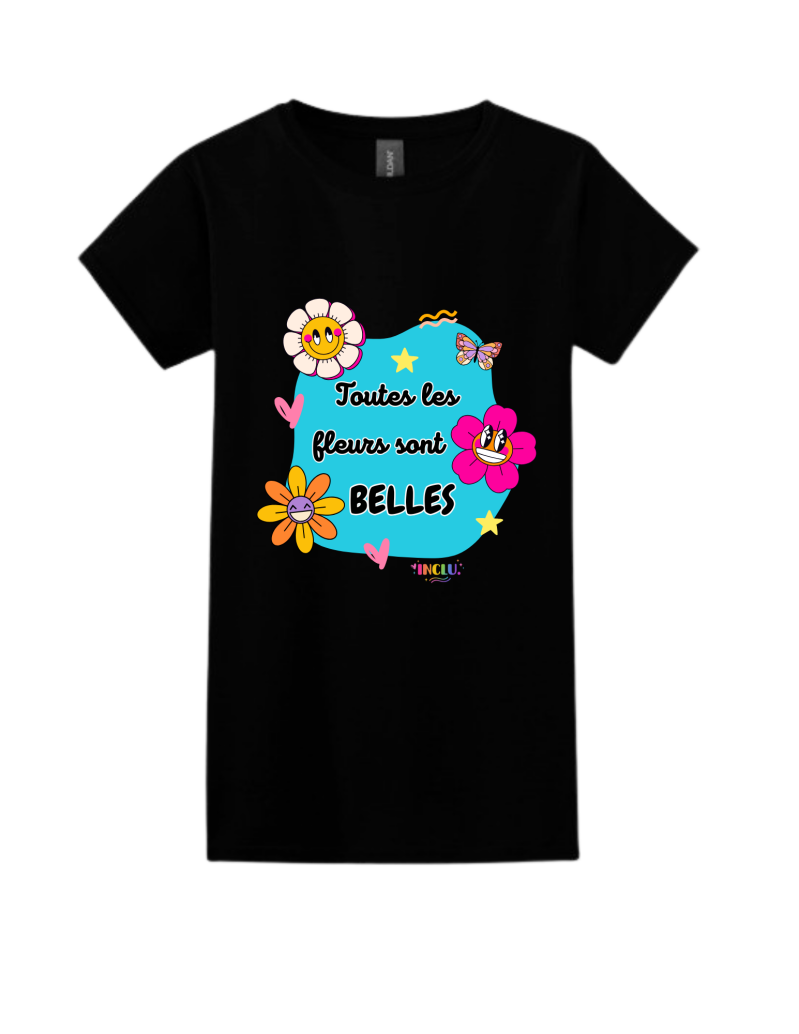 ENFANT Noir Toutes les fleurs sont belles