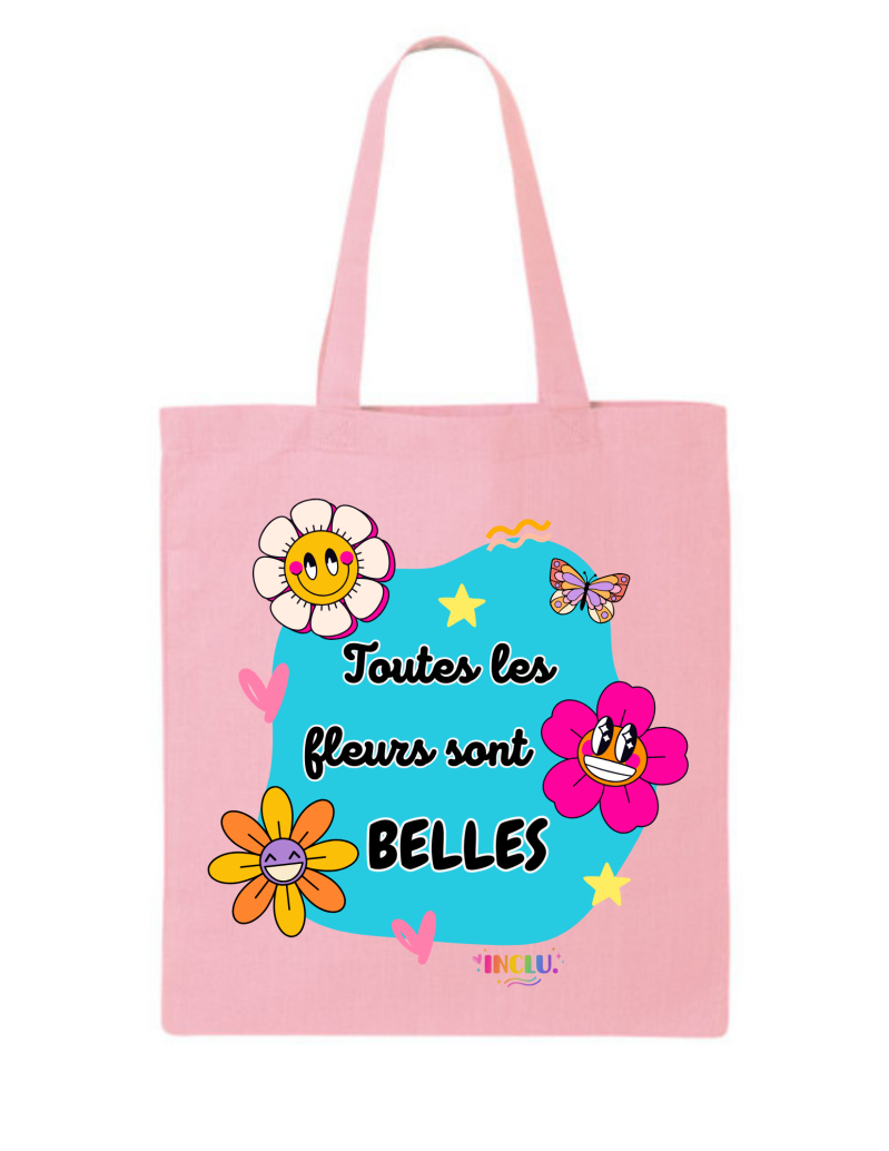 Sac fourre-tout Toutes les fleurs sont belles , rose