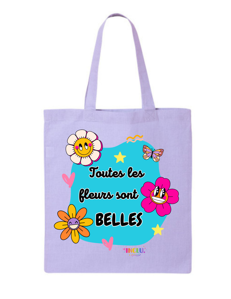 Sac fourre-tout Toutes les fleurs sont belles , lilas