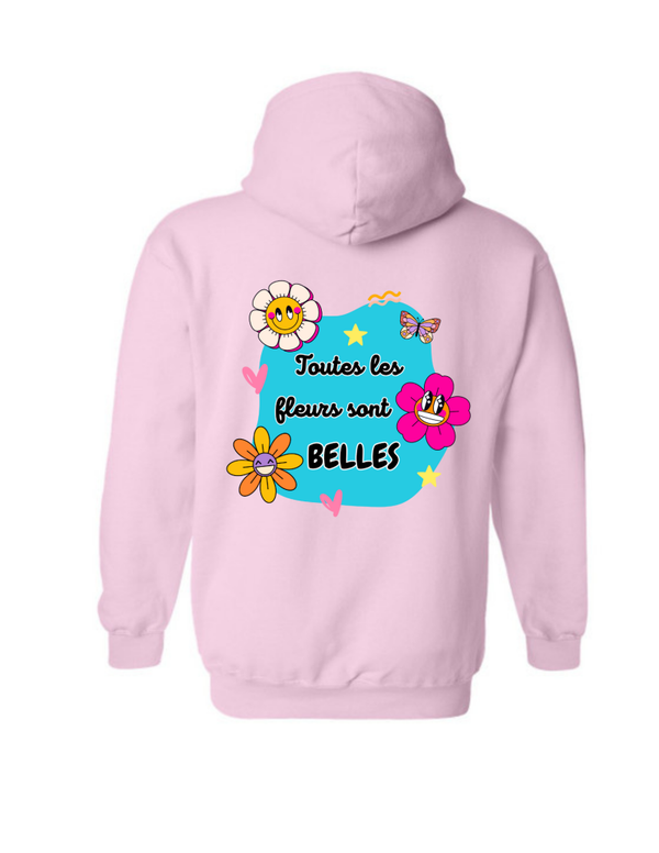 Hoodie Rose Toutes les fleurs sont belles , dos