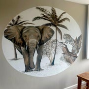 muurschildering safari