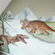 Muurschildering dino