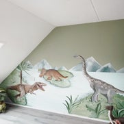 Muurschildering dino