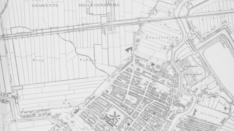 Kaart van Rotterdam met de situatie op  1 januari 1904