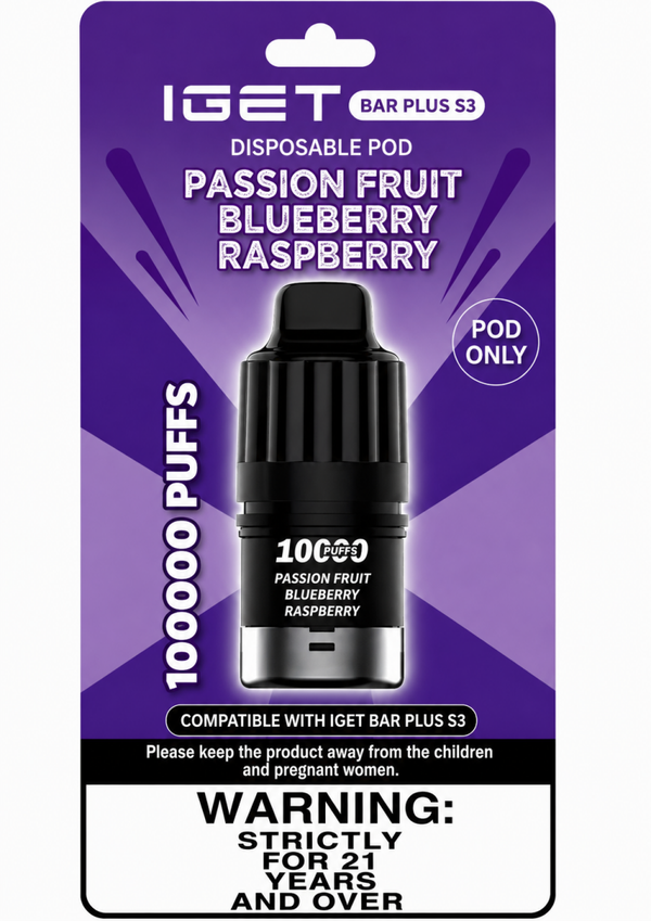 IGET S3 POD ONLY Passion Fruit Blueberry Raspberry