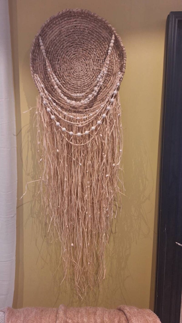 Raffia vegg dekor