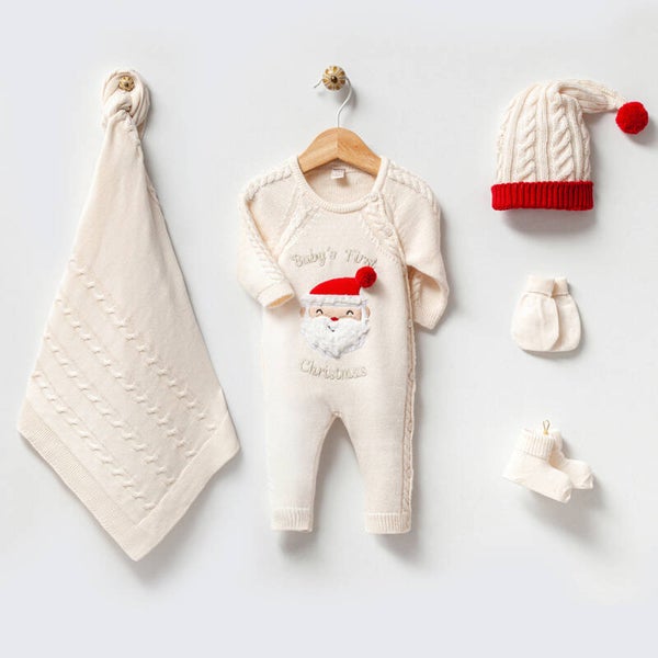 Neugeborene Set 5 teilig Weihnachtsmann "Babys First CHRISTMAS"